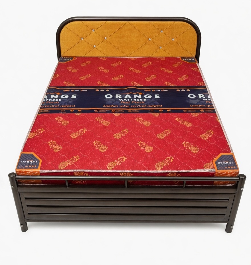 Queen Size Metal Hydraulic Bed, With Storage