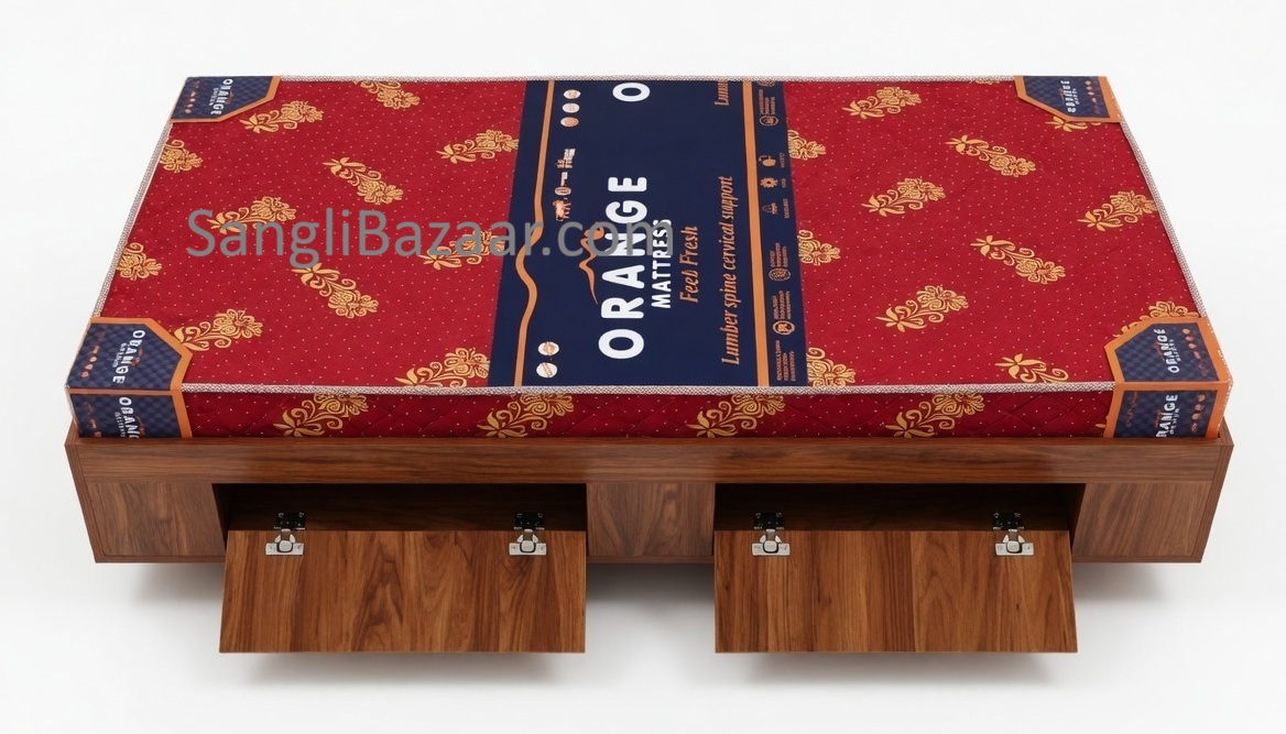Premium Particle Board  Diwan Bed with Storage & Mattress (3 x 6 Feet)