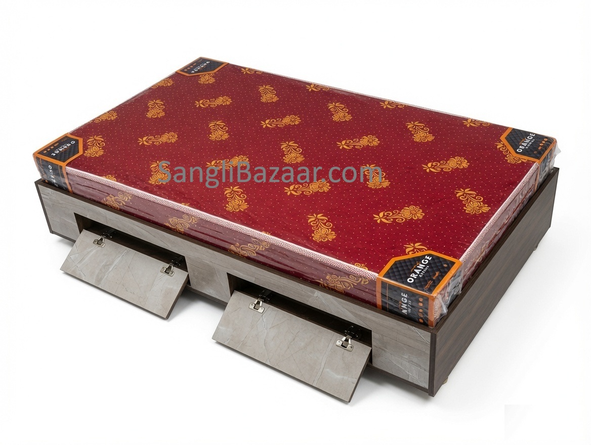 Premium Particle Board Diwan Bed with Storage & Mattress (3 x 6 Feet)